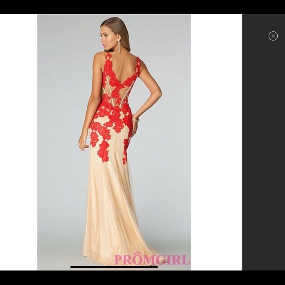 Jvn By Red Lace Sheer Prom Dress